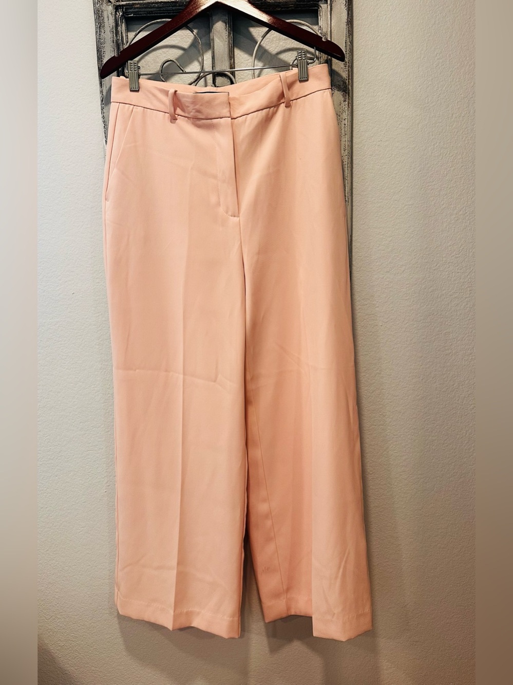 ZARA Women's Wide-Leg Light Pink Dress Pants